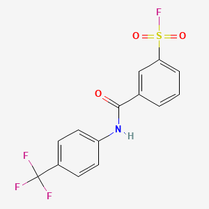 molecular formula C14H9F4NO3S B13343325 3-((4-(Trifluoromethyl)phenyl)carbamoyl)benzene-1-sulfonyl fluoride CAS No. 92520-37-1