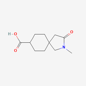 molecular formula C11H17NO3 B13343350 2-Methyl-3-oxo-2-azaspiro[4.5]decane-8-carboxylic acid 