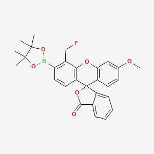 molecular formula C28H26BFO6 B13343362 4'-(Fluoromethyl)-6'-methoxy-3'-(4,4,5,5-tetramethyl-1,3,2-dioxaborolan-2-yl)-3H-spiro[isobenzofuran-1,9'-xanthen]-3-one 