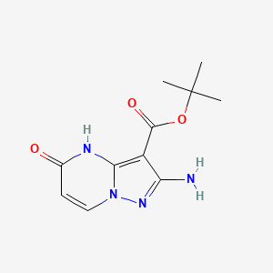 molecular formula C11H14N4O3 B13343374 tert-Butyl 2-amino-5-oxo-4,5-dihydropyrazolo[1,5-a]pyrimidine-3-carboxylate 