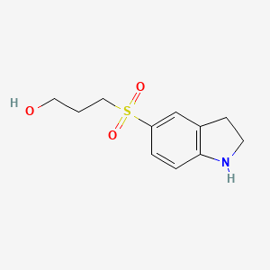 molecular formula C11H15NO3S B13343382 3-(2,3-Dihydro-1H-indole-5-sulfonyl)propan-1-ol 