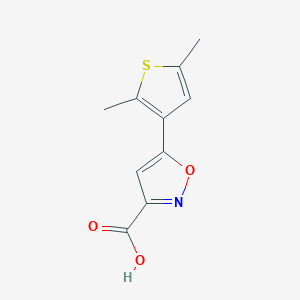 molecular formula C10H9NO3S B13343389 5-(2,5-Dimethyl-3-thienyl)isoxazole-3-carboxylic Acid 