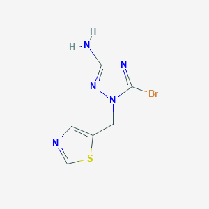 molecular formula C6H6BrN5S B13343397 5-Bromo-1-[(1,3-thiazol-5-yl)methyl]-1H-1,2,4-triazol-3-amine 