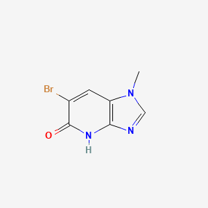 molecular formula C7H6BrN3O B13343429 6-Bromo-1-methyl-1,4-dihydro-5H-imidazo[4,5-b]pyridin-5-one 