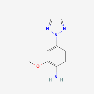 molecular formula C9H10N4O B13343457 2-Methoxy-4-(2H-1,2,3-triazol-2-yl)aniline 