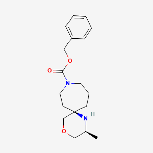 molecular formula C18H26N2O3 B13343464 Rel-benzyl (2S,6R)-2-methyl-4-oxa-1,9-diazaspiro[5.6]dodecane-9-carboxylate 