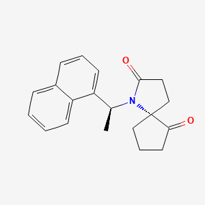 molecular formula C20H21NO2 B13343471 (R)-1-((S)-1-(Naphthalen-1-yl)ethyl)-1-azaspiro[4.4]nonane-2,6-dione 