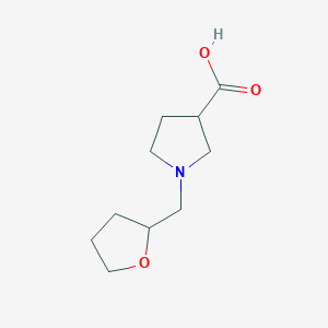 molecular formula C10H17NO3 B13343500 1-[(Oxolan-2-yl)methyl]pyrrolidine-3-carboxylic acid 