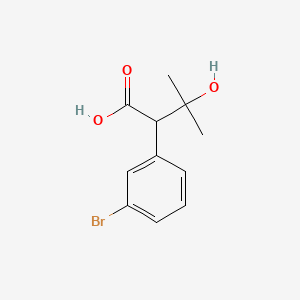 molecular formula C11H13BrO3 B13343514 2-(3-Bromophenyl)-3-hydroxy-3-methylbutanoic acid 