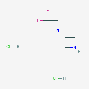 molecular formula C6H12Cl2F2N2 B13343542 3,3-Difluoro-1,3'-biazetidine dihydrochloride 