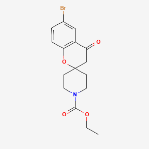 molecular formula C16H18BrNO4 B13343600 Ethyl 6-bromo-4-oxospiro[chromane-2,4'-piperidine]-1'-carboxylate 