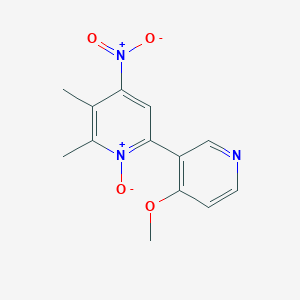 molecular formula C13H13N3O4 B13343611 4'-Methoxy-5,6-dimethyl-4-nitro-[2,3'-bipyridin] 1-Oxide 