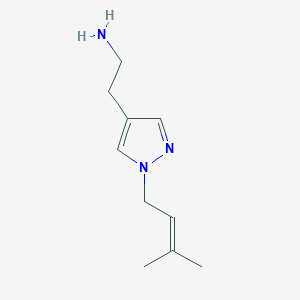 molecular formula C10H17N3 B13343650 2-(1-(3-Methylbut-2-en-1-yl)-1H-pyrazol-4-yl)ethan-1-amine 