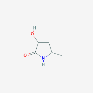 molecular formula C5H9NO2 B13343663 3-Hydroxy-5-methylpyrrolidin-2-one 