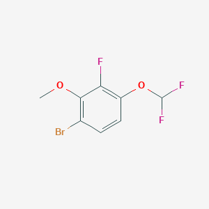 molecular formula C8H6BrF3O2 B13343686 1-Bromo-4-(difluoromethoxy)-3-fluoro-2-methoxybenzene 