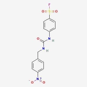 molecular formula C14H12FN3O5S B13343709 4-(3-(4-Nitrobenzyl)ureido)benzene-1-sulfonyl fluoride CAS No. 21315-99-1