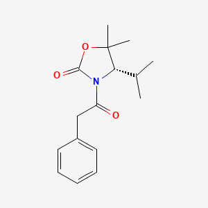 molecular formula C16H21NO3 B13343726 (S)-4-Isopropyl-5,5-dimethyl-3-(2-phenylacetyl)oxazolidin-2-one 