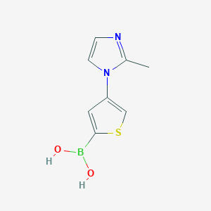 molecular formula C8H9BN2O2S B13343757 (4-(2-Methyl-1H-imidazol-1-yl)thiophen-2-yl)boronic acid 