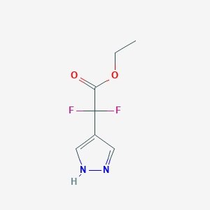 molecular formula C7H8F2N2O2 B13343770 Ethyl 2,2-difluoro-2-(1H-pyrazol-4-yl)acetate 