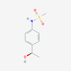 molecular formula C9H13NO3S B13343773 N-{4-[(1R)-1-Hydroxyethyl]phenyl}methanesulfonamide CAS No. 187831-09-0