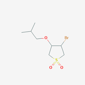 molecular formula C8H15BrO3S B13343788 3-Bromo-4-(2-methylpropoxy)-1lambda6-thiolane-1,1-dione 