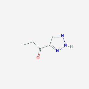 molecular formula C5H7N3O B13343800 1-(2H-1,2,3-Triazol-4-yl)propan-1-one 