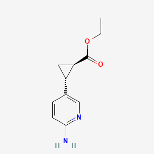 molecular formula C11H14N2O2 B13343805 Ethyl (1R,2R)-2-(6-aminopyridin-3-yl)cyclopropane-1-carboxylate 