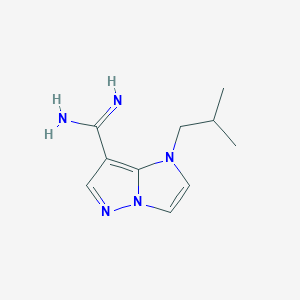 molecular formula C10H15N5 B13343813 1-isobutyl-1H-imidazo[1,2-b]pyrazole-7-carboximidamide 