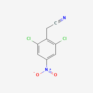 molecular formula C8H4Cl2N2O2 B13343881 2,6-Dichloro-4-nitrobenzeneacetonitrile 