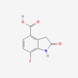 molecular formula C9H6FNO3 B13343952 7-Fluoro-2-oxoindoline-4-carboxylic acid 