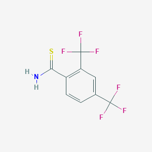 molecular formula C9H5F6NS B13343969 2,4-Bis-(trifluoromethyl)thiobenzamide 