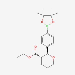 molecular formula C20H29BO5 B13344053 (4-((2S,3S)-3-(Ethoxycarbonyl)tetrahydro-2H-pyran-2-YL)phenyl)boronic acid pinacol ester 