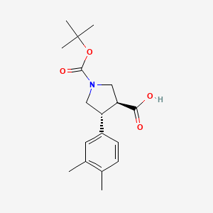 (3S,4R)-1-(tert-Butoxycarbonyl)-4-(3,4-dimethylphenyl)pyrrolidine-3-carboxylic acid