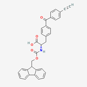 molecular formula C33H25NO5 B13344117 (S)-2-((((9H-Fluoren-9-yl)methoxy)carbonyl)amino)-3-(4-(4-ethynylbenzoyl)phenyl)propanoic acid 