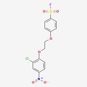 molecular formula C14H11ClFNO6S B13344119 4-(2-(2-Chloro-4-nitrophenoxy)ethoxy)benzene-1-sulfonyl fluoride CAS No. 21278-61-5