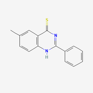 molecular formula C15H12N2S B13344174 6-Methyl-2-phenylquinazoline-4(1H)-thione 