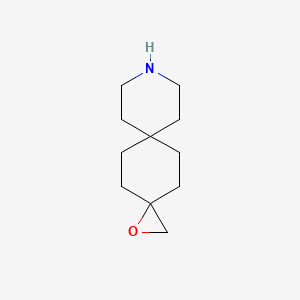 molecular formula C11H19NO B13344183 1-Oxa-9-azadispiro[2.2.56.23]tridecane 