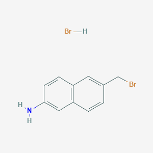 molecular formula C11H11Br2N B13344208 6-(Bromomethyl)naphthalen-2-amine hydrobromide 