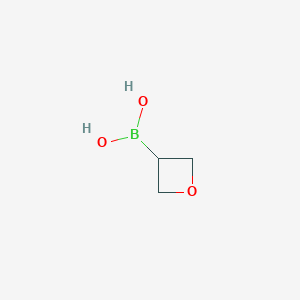 molecular formula C3H7BO3 B13344212 (Oxetan-3-yl)boronic acid 