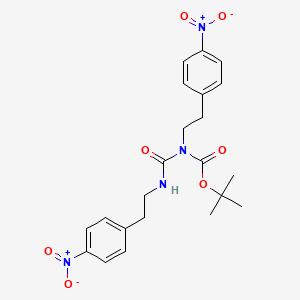 molecular formula C22H26N4O7 B13344283 1-Boc-1,3-bis(4-nitrophenethyl)urea 