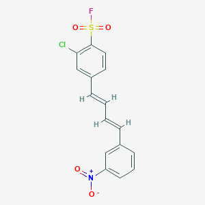 molecular formula C16H11ClFNO4S B13344287 2-Chloro-4-(4-(3-nitrophenyl)buta-1,3-dien-1-yl)benzene-1-sulfonyl fluoride 