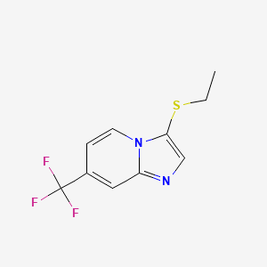 molecular formula C10H9F3N2S B13344299 3-(Ethylthio)-7-(trifluoromethyl)imidazo[1,2-a]pyridine 