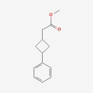 molecular formula C13H16O2 B13344316 Methyl 2-(3-phenylcyclobutyl)acetate 