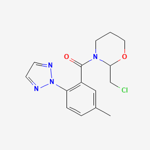 (2-(Chloromethyl)-1,3-oxazinan-3-yl)(5-methyl-2-(2H-1,2,3-triazol-2-yl)phenyl)methanone