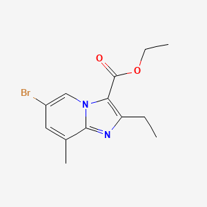 molecular formula C13H15BrN2O2 B13344366 Ethyl 6-bromo-2-ethyl-8-methylimidazo[1,2-a]pyridine-3-carboxylate 