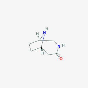 molecular formula C7H12N2O B13344367 (1R,6S)-3,9-diazabicyclo[4.2.1]nonan-4-one CAS No. 1279880-23-7