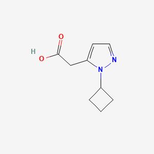 molecular formula C9H12N2O2 B13344388 2-(1-Cyclobutyl-1H-pyrazol-5-yl)acetic acid 