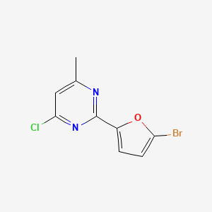 molecular formula C9H6BrClN2O B13344400 2-(5-Bromofuran-2-yl)-4-chloro-6-methylpyrimidine 