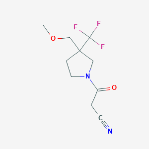 molecular formula C10H13F3N2O2 B13344402 3-(3-(Methoxymethyl)-3-(trifluoromethyl)pyrrolidin-1-yl)-3-oxopropanenitrile 