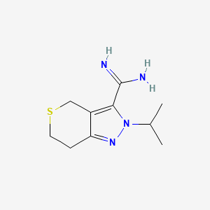 molecular formula C10H16N4S B13344424 2-Isopropyl-2,4,6,7-tetrahydrothiopyrano[4,3-c]pyrazole-3-carboximidamide 